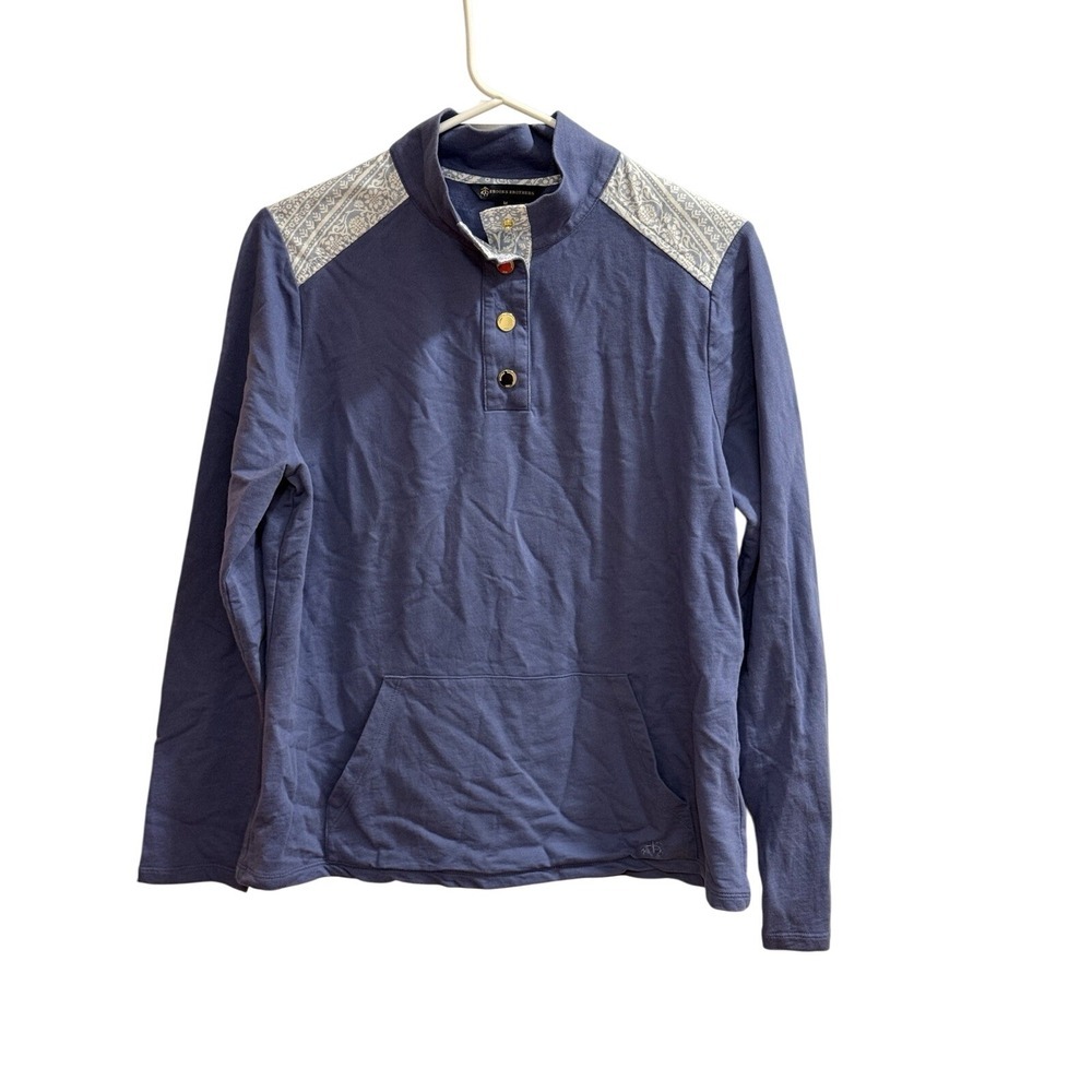 Brooks Brothers Women's Blue‎ Pullover with Patterned Accents Size M